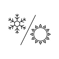 Thermal and Cold resistant material icon design. isolated on white background