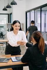 Business Show me the joy hi five hands With businesswomen executives celebrating the success of the company..