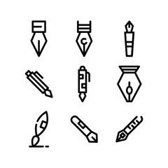 fountain pen icon or logo isolated sign symbol vector illustration - high-quality black style vector icons
