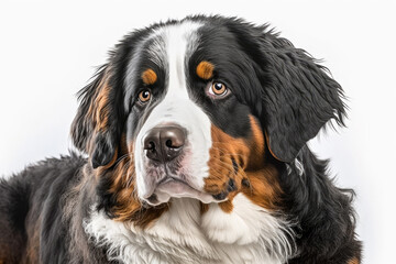 Majestic Bernese Mountain Dog Portrait