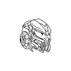 helmet icon vector illustration sketch line design