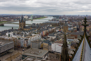 Aerial view on Cologne in Germany.