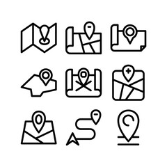 map icon or logo isolated sign symbol vector illustration - high-quality black style vector icons
