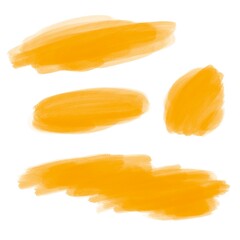 Fototapeta na wymiar orange watercolor paint strokes isolated on a white background