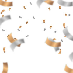 realistic luxury golden confetti transparant background gold silver