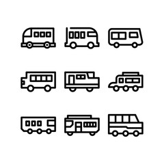 minibus icon or logo isolated sign symbol vector illustration - high quality black style vector icons
