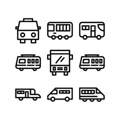 minibus icon or logo isolated sign symbol vector illustration - high quality black style vector icons
