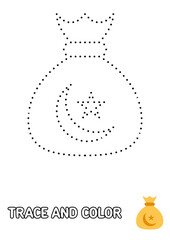 Donate tracing and coloring worksheet for kids