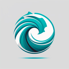 Simple Blue Wave Logo Design created using Generative AI