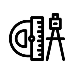 protractor icon or logo isolated sign symbol vector illustration - high quality black style vector icons
