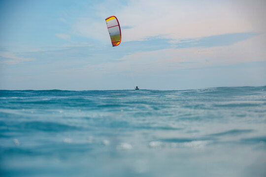Kite surfer on the sea