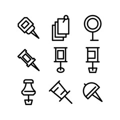 push pin icon or logo isolated sign symbol vector illustration - high-quality black style vector icons
