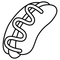 hotdog sausage with mustard icon