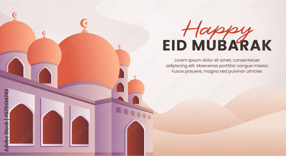 Wall mural Eid mubarak islamic background vector