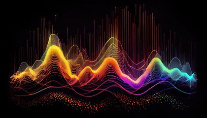 Fototapeta na wymiar Equalizer sound wave background concept. Generative AI