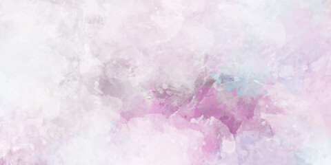 Abstract colorful pink, white watercolor background on white paper background.