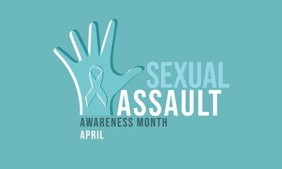 Fototapeta na wymiar April is Sexual Assault Awareness Month. Template for background, banner, card, poster 