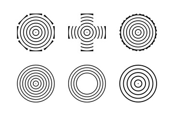 Set of Circle and Cross Elements for Design.