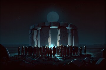 3d rendered illustration of Stonehenge. Generative AI