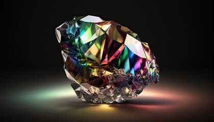 Rainbow colors crystla gem. Generative AI