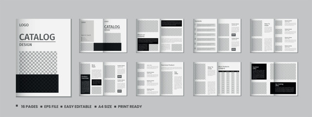 Professional product catalog template design, Company product catalog template, Minimalist 16 pages product brochure template design