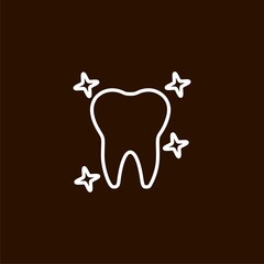 Tooth icon isolated on dark background from hygiene routine collection.