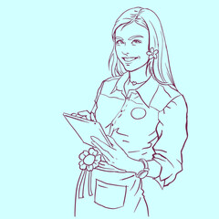 illustration of girl in a dress vector for card decoration illustration