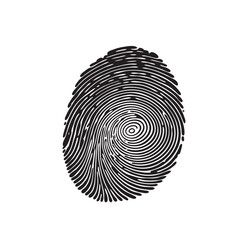 Fingerprint Icon, Finger Print Identity Symbol, Grunge Thumbprint Sign, Fingerprint, ID Vector Illustration