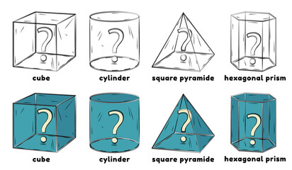Collection Of Different Isolated Geometric Doodle Shape Illustrations