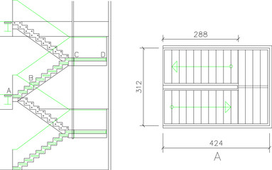 sketch vector illustration detail of house stairs