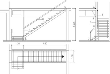 sketch vector illustration detail of house stairs