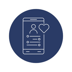 mobile, love, man, online dating app icon
