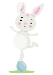 Fototapeta na wymiar Cute bunny on top of easter egg
