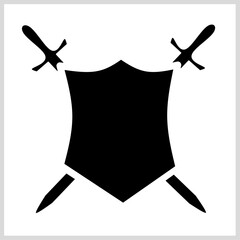 Sword icon conception with shield icon, Crossed sword and shield icon, Vector Illustration for Icon, Logo etc