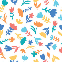 Fototapeta na wymiar Seamless pattern with abstract florals, Matisse wallpaper, textile print, wrapping paper, scrapbooking, digital paper, stationary, etc. EPS 10