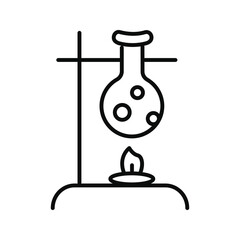 chemistry, laboratory, science, biotechnology, Chemistry flask and spirit lamp icon