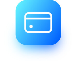 Credit card icon in square gradient colors. Payment card signs illustration.