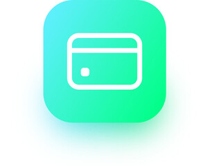 Credit card icon in square gradient colors. Payment card signs illustration.