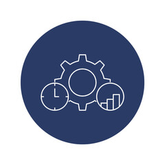 time, gear, management, growth, business growth time management icon