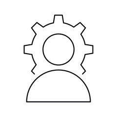 gear, man, business management icon