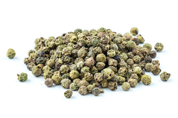 Dried spices green pepper isolated on white background