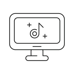 music, play, computer, monitor, computer audio music play icon