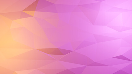 Polygons background, pink yellow polygonal abstract wallpaper with geometric shapes and texture patterns color gradient backdrop with copy space for text