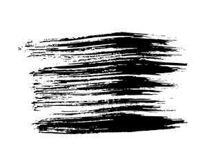 Black brush stroke on white background