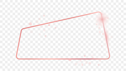 Rose gold glowing rounded trapezoid shape frame