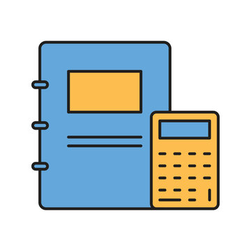 calculator, note, diary, office tools icon