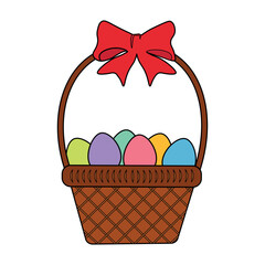 Easter basket with eggs