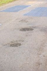 Road Damage and repair, pot holes and patch work