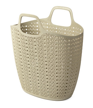 Plastic Storage Basket On A White Background