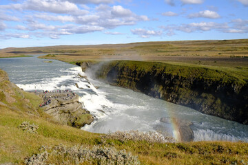 Fototapeta na wymiar waterfall iceland rainbow